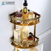 Bathroom Shelves Bath Holder Antique Gold Aluminum Storage Corner Rack Shelf