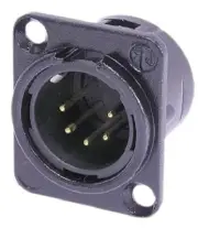 Neutrik XLR CONNECTOR 7.5A 50V 5-Way, Gold Plating, Panel Mount, Straight