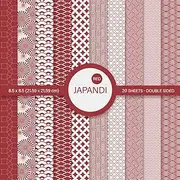 Red Wavy Japanese Geometric Scrapbook Paper: Japandi Style Pattern Craft Paper Pad for Scrapbooking | 20 Double Sided Sheets, 8.5x8.5 in