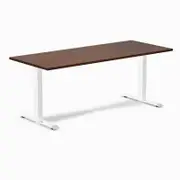 Desky Fixed Height Red Walnut Rubberwood Desk 1800x750mm White Leg