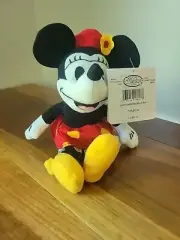 Disney Store 1930's Minnie Mouse Bean Bag Plush 7" New With Tags