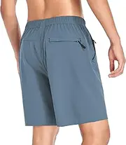 [Selovzz] Men's Gym Shorts Sports Quick Dry Workout Running or Casual Training Short with Zipper Pockets