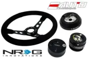 NRG 350 3" Deep Steering Wheel Suede BK/160 Hub/2.0 Quick Release BK/Lock Matt (for: Mazda)