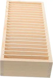 GRIRIW 1Pc Wooden Compartment Storage Box Detachable Desktop Card Holder for Business Cards Jewelry and Items Space Saving Organizer with Storage Design