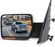SCITOO Towing Mirror Compatible With 2004-2014 For Ford For F150 A PC(Left Side Towing Mirror) With Power Adjusted Heated Turn Signal Puddle Light Chrome Housing