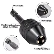 Quick change keyless drill bit chuck hex shank adapter converter tool