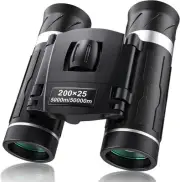200x25 Compact Binoculars for Adults and Kids, High Powered Mini Black