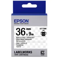 在飛比找momo購物網優惠-【EPSON】標籤帶 透明底黑字/36mm(LK-7TBN)