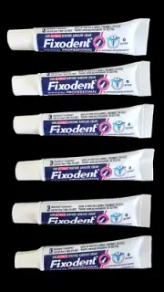 FIXODENT PROFESSIONAL .35OZ - 6 TUBES ULTIMATE Denture Adhesive Cream TRAVEL