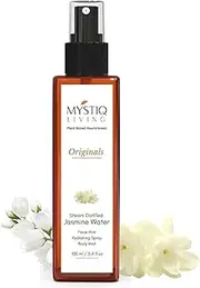 Mystiq Living Jasmine Floral Water Spray -100 ML | Pure Mogra Jal,100% Pure and Natural | Steam Distilled for Face, Toner, Body Mist & Pore Cleanser