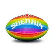 Aussie Rule Footy Sherrin Rubber Synthetic All Surface Rainbow Football