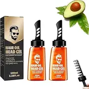 Hair Oil Head Gel,2 in 1 Hair Wax Gel,One-Comb Shaping-Styling Comb,Men's Grooming,Create Trendy Hairstyles Quickly (2 PCS)