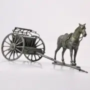 1/24 Scale WWI Artillery Diecast ChariotTrain Horse-drawn Vehicle Model Toys Set