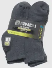 AND1 Grey 12 Pair ProPlatinum Ankle Socks Arch Compression Proplatinum Gray