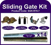 Complete Sliding Gate Hardware Kit for 7m Gate with 78mm recess mounted wheels