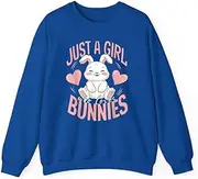[X.Style] Just a Girl Who Loves Bunnies Rabbit Cute Bunny ds012 Sweater Royal S