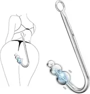 Vibrating Anal Hook Anal Plug, 3 Balls Anal Vibrator Anal Trainer Butt Plug with 9 Vibration Modes, Metal Anal Dilator Vagina Hook G Spot Stimulator SM Sex Toys for Beginners Gay Women Couples