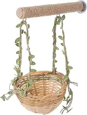 BESPORTBLE Parrot Climbing Play Stand Bird Cage Accessory Set Seagrass Woven Nest Swing Toy Perch