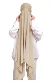 Muslim Chiffon Instant Hijab Head Scarf with Matching Tie Back Jersey Underca...