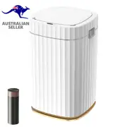 Smart Trash Bin with Lid for Kitchen, 15 Liter Square Automatic Garbage Can, Wat