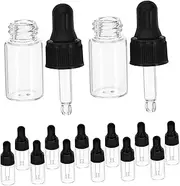 20Pcs Transparent Mini Dropper Bottles with Lids for Essential Oils Perfume and Sample Storage Portable Leak Containers for Travel and Home Use