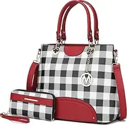 [MKF Collection] Mia K Collection Shoulder Bag for Women & Wristlet Wallet Purse Set: PU Leather Crossbody Tote Top-Handle Handbag