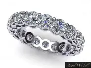 3.40Ct Round Cut Diamond Shared Prong Gallery Eternity Band Ring Platinum G SI1