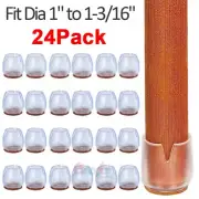 Round 24pcs Furniture Table Chair Leg Caps Silicone Floor Protectors Feet Cover