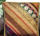 30" INDIA HOME DÉCOR ART SARI BEADED SEQUIN THROW FLOOR BED CUSHION PILLOW COVER