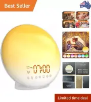 Wake-up Light, Smart Sleep Alarm Clock for Kids Adults, Sunrise Sunset Simula...