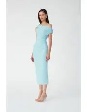 Misha Lalita Slinky midi cocktail bodycon off shoulder dress XS BNWT RRP $289