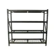VIC NEW Stratco Heavy Duty 4 Shelf Wire Unit Powder Coated Black