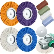 8 Pcs 8 Airway Buffing Wheel Aluminum Wheel Polishing Kit in Diameter 5/8 in