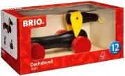 BRIO - Dachshund Wooden Pull Along Toy for Kids 12-72 Months, Red