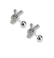 16G BUNNY BLACK CZ gem EYE TRAGUS STEEL BARBELL EAR CONCH HELIX DAITH RING STUD