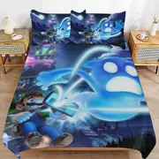 a1614 Luigi\'s Mansion Duvet Cover Set, 3 Piece Bedding Set 86x70" Double Sided Printing Decorative Comforter Cover Set (1 Duvet Cover + 2 Pillow Shams
