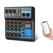 Audio DJ Mixer Sound Board Console System 5Channel 48V Bluetooth USB Stereo Live