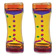 2PK MDI Colour Motion Liquid Oil Timer Clock Figurine Tabletop Home/Office Decor