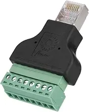 RJ45 Male to Screw Terminal Adapter, Ethernet RJ45 EIA/TIA 568B Male to 8 Pin Screw Terminals Adapter Connector RJ45 Ethernet Male Adapter Audio & Video Connectors