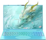 Fsjun MS Office 2024 16 Inch Green Laptop, Win11, Ultra Slim Case 2.5K IPS (2560 x 1600), N95 CPU, 16GB RAM 1T SSD, Colour Keyboard, Face ID, USB-C/Mini-HDMI/WiFi/BT for Work, University, Travel