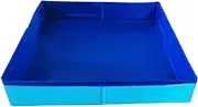 AIMALL Folding Square Sand Table for Kids, Portable Play Table for Indoor & Outdoor Use, Waterproof and Durable, Blue, 19.7x19.7x3.9 Inches
