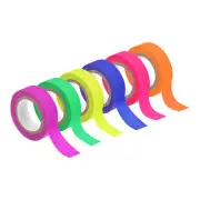 6Rolls 0.6inch x 16.5feet Neon Gaffers Cloth Tape Glow in the Dark Tape, 6Colors