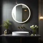 Onyx Round Frameless LED Mirror w/Defogger and Integrated Touch Switch