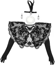 [GLSTOY] Vintage Flapper Costumes Set 1920s Sequin Shawl Gloves Headpiece Beaded Jewelry for Women's Events