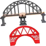 CVUTOVO 2pcs Train Railway Bridge Model Sturdy Craft Accessory for Educational Play for Schools Home Learning Engaging Train Track and