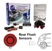 Dolphin Flush Fit Parking Sensors Kit Reverse Reversing Audible Beep - Red