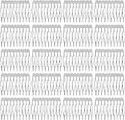 Lawie 20 Pack Bulk 10 Teeth Silver Metal Side Hair Combs Plain Blank Crafting DIY Wire Slide Combs Wedding Bridal Veil Combs Decorative Crowns Headpiece French Twist Clip Hair Accessories for Women