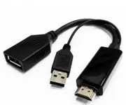 8WARE HDMI to DisplayPort DP Male to Female with USB (for power) Adapter Cable