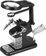 FIXOSHEE USB LED Magnifying Lamp Soldering Station with Arm Desk Clamp and Light Beads for Enhanced Illumination Essential Tool for Electronic Repairs and Crafts