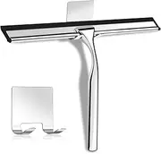 Hmeuest Shower Squeegee, Stainless Steel Window Squeegee, Shower Screen Wiper Squeegee Cleaner Tool for Bathroom, Glass Doors, Windows, Mirror, Car, Kitchen